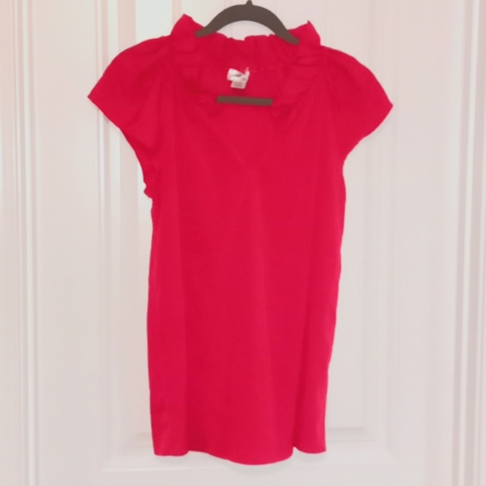Pink Ruffled Collar Blouse